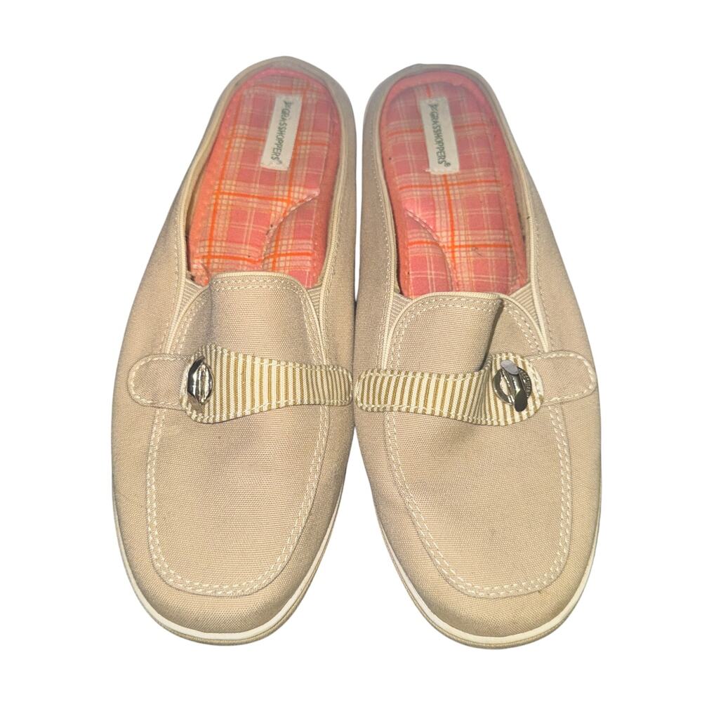 Grasshoppers Loafers Women’s Size 8.5 W Tan Canvas Slip On Comfort Shoes